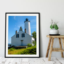 Load image into Gallery viewer, Framed Fine Art Print, Lighthouse, Michigan, Isle Royale