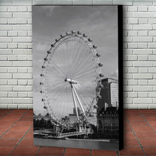 Load image into Gallery viewer, Fine Art Canvas Print, London England, London Eye, Ferris Wheel