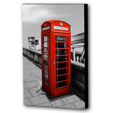 Load image into Gallery viewer, Fine Art Canvas Print, London England, Phone Booth