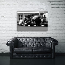 Load image into Gallery viewer, Fine Art Metal Print, Black &amp; White, Antique Cars