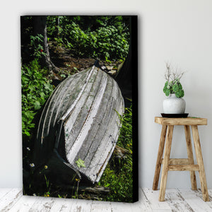 Fine Art Canvas Print, Michigan, Isle Royale, Weathered Boat