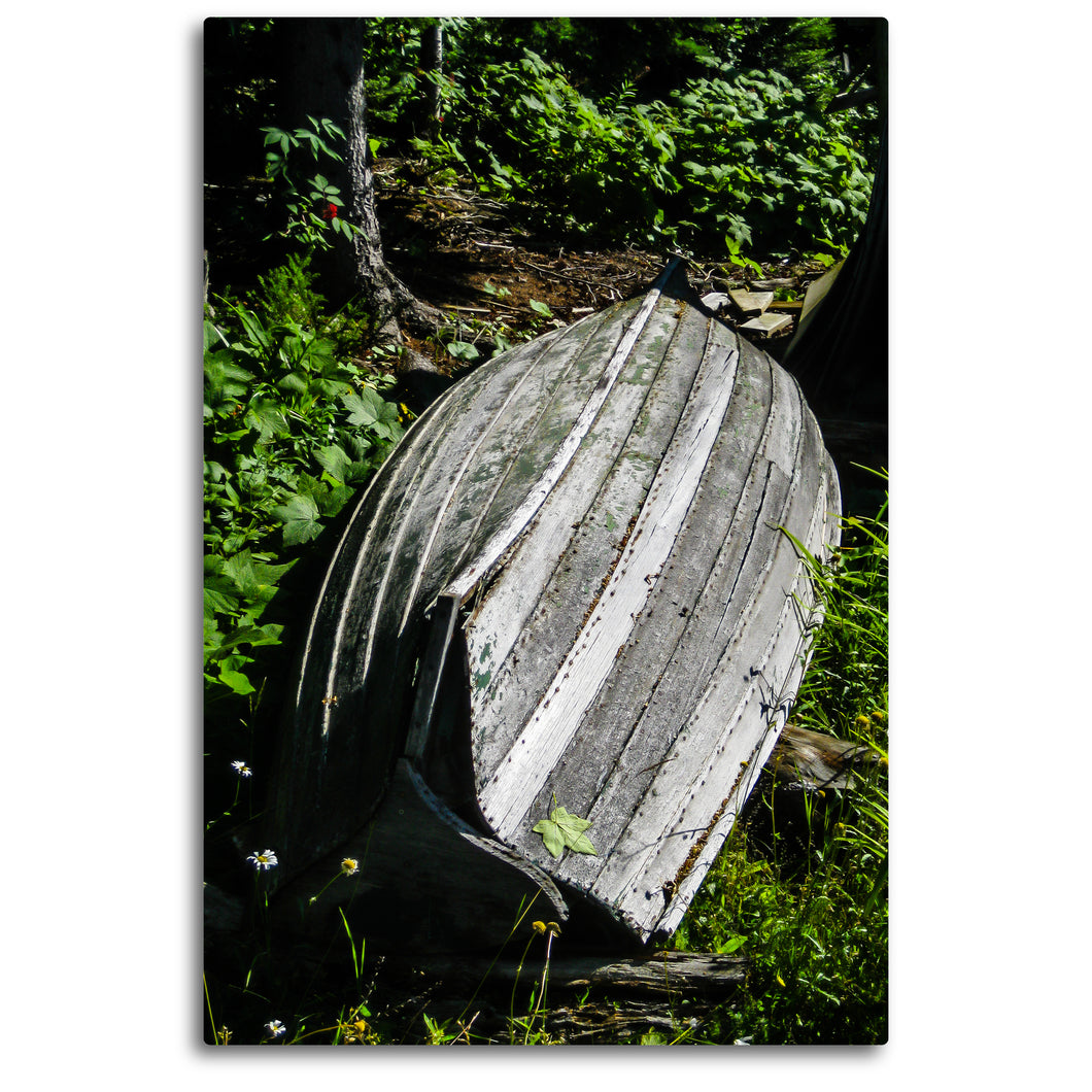 Fine Art Metal Print, Color Photography, Isle Royale, Weathered Boat
