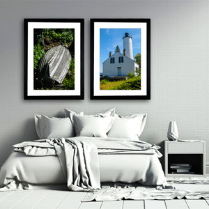 Framed Fine Art Print, Lighthouse, Michigan, Isle Royale