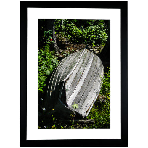 Framed Fine Art Print, Weathered Boat, Michigan, Isle Royale