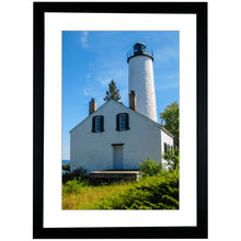 Load image into Gallery viewer, Framed Fine Art Print, Lighthouse, Michigan, Isle Royale