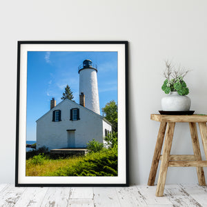 Framed Fine Art Print, Lighthouse, Michigan, Isle Royale