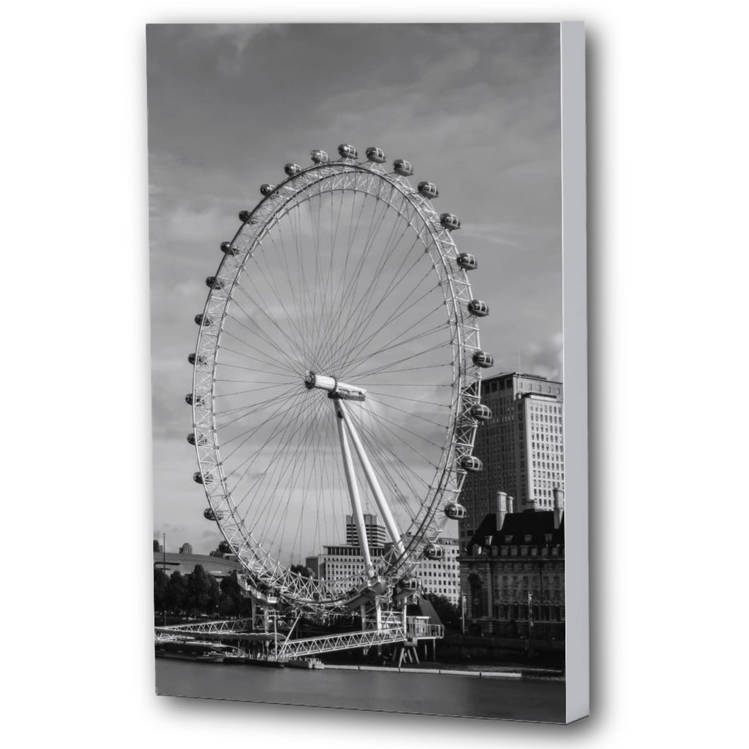 Fine Art Canvas Print, London England, London Eye, Ferris Wheel