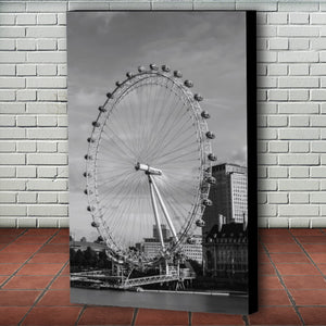 Fine Art Canvas Print, London England, London Eye, Ferris Wheel