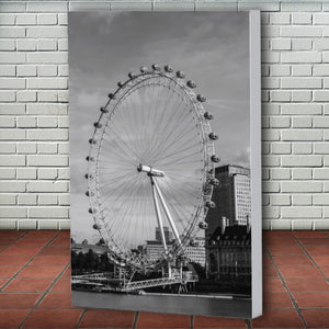 Fine Art Canvas Print, London England, London Eye, Ferris Wheel