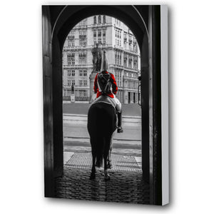 Fine Art Canvas Print, London England, Royal Guard on Horse