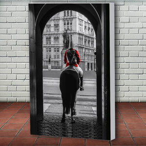 Fine Art Canvas Print, London England, Royal Guard on Horse