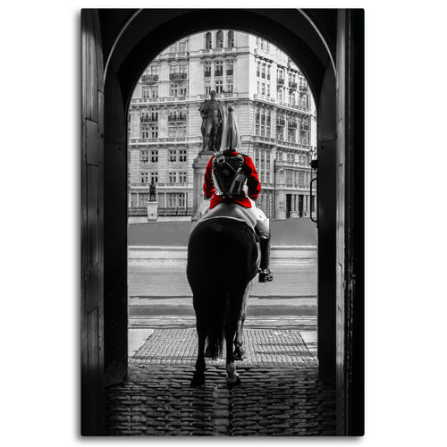 Fine Art Metal Print, Europe Photography, London Royal Guard on Horse