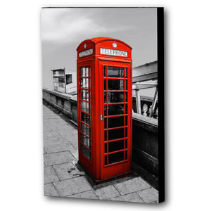 Fine Art Canvas Print, London England, Phone Booth