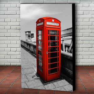 Fine Art Canvas Print, London England, Phone Booth