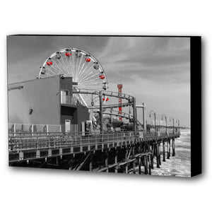 Fine Art Canvas Print, California, Beach, Santa Monica Pier