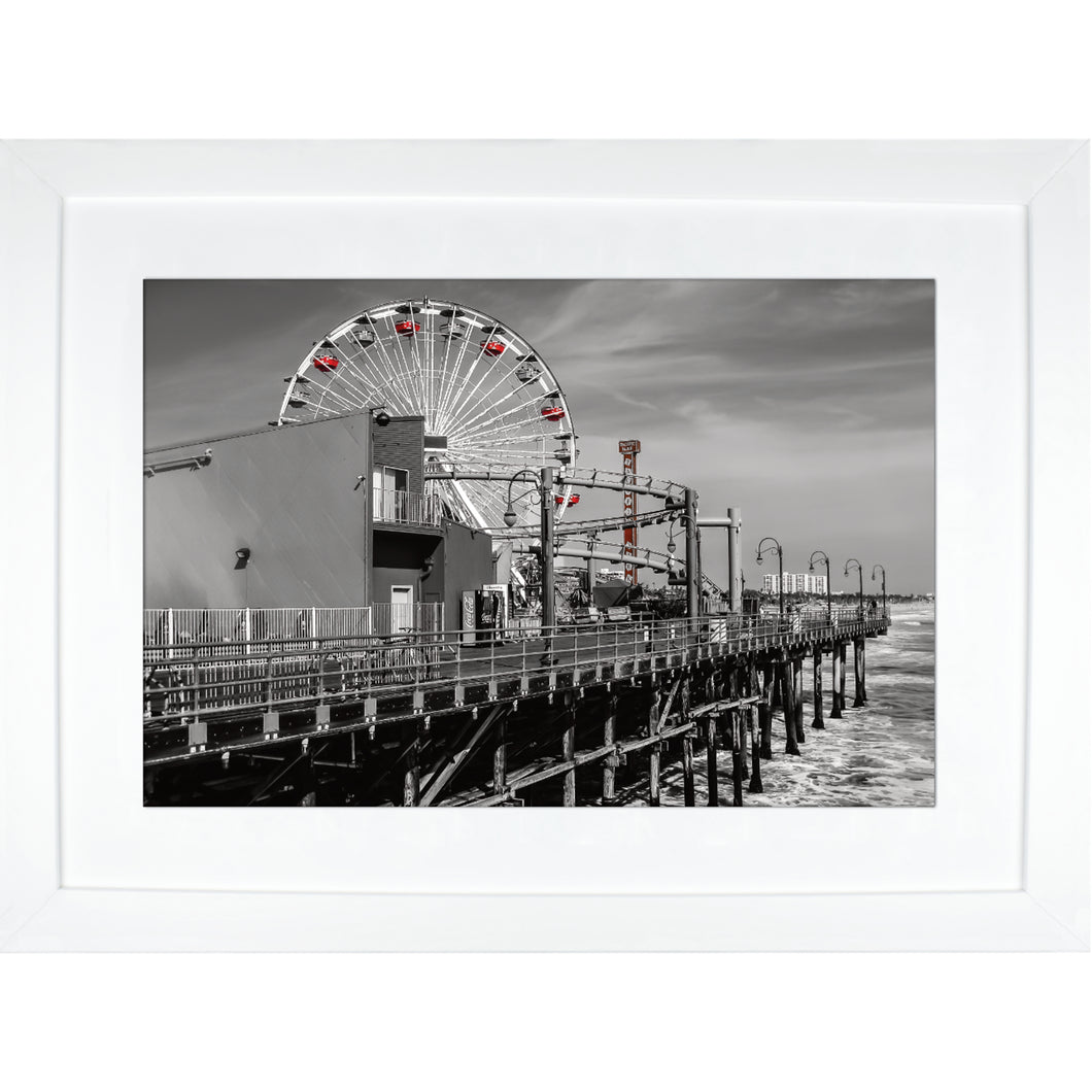 Framed Fine Art Print, California, Santa Monica Pier