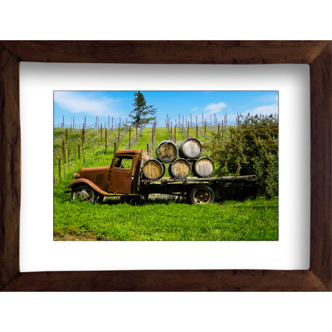Framed Fine Art Print, California, Wine Country, Rustic Truck