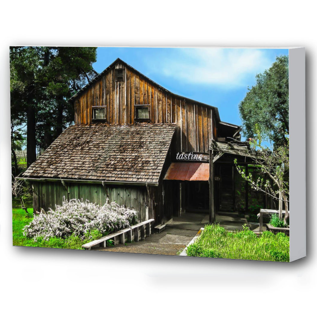 Fine Art Canvas Print, California, Wine Country, Rustic Barn