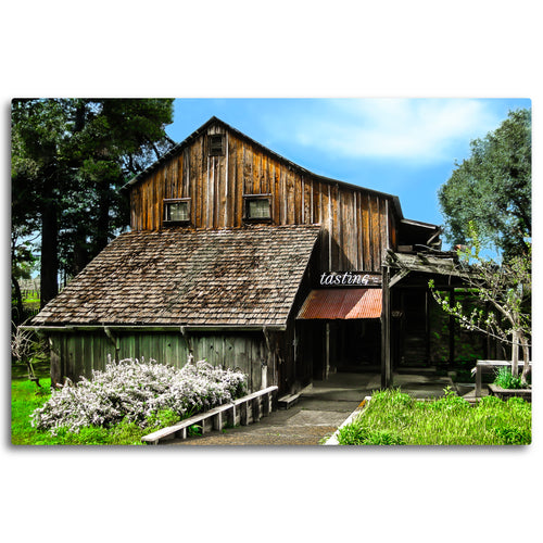 Fine Art Metal Print, Color Photography, California, Wine Country, Old Barn